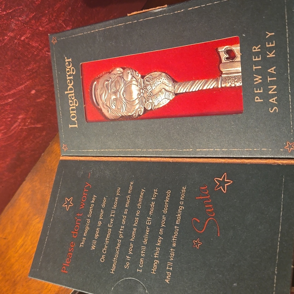 Longaberger Pewter Santa Key Ornament - NIB